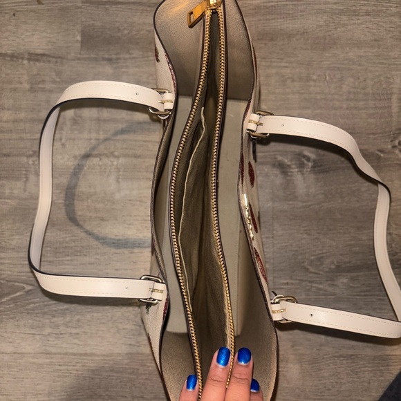 Coach Tote with Strawberry Design - Cream and Red - Picture 2 of 9